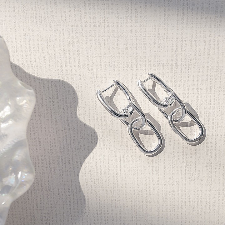[925Silver] 라펠 원터치 귀걸이 배리베리 강민 착용