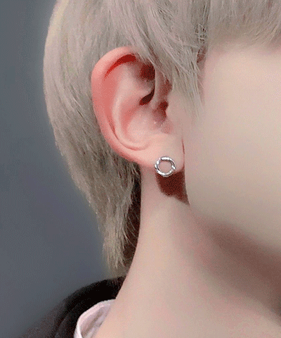 [925 silver] 모던 라운드 실버 귀걸이 엔하이픈 ENHYPEN